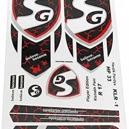 SIS SAINISTARS Cricket Bat Sticker | 4D Digital Embossed English Willow Sticker with Fiber Tape | Premium Cricket Bat Accessories & Black Protection (Red And Black)-picture-12