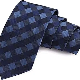 peluche Groovy Blue & Black Colored Microfiber Necktie for Men-picture-42