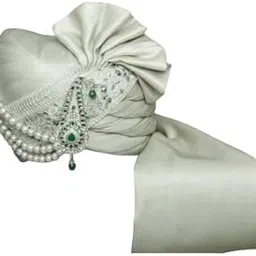 Royal Pistachio Green Groom Pagdi with Embroidered Safa & Beaded Kalgi – Traditional Indian Wedding Turban for Men | Elegant Ethnic Headwear for Grooms (23.5)-image-6