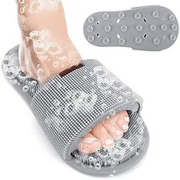 AASTIK SALES Silicone Shower Slipper Shower Foot Scrubber Feet Cleaner Washer Shower Foot Cleaning Brush Slipper for Spa Massager Dead Skin Remover Cleaning with Suction Cups silicone foot washing slippers-picture-49