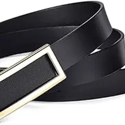 Women's Belt PU Leather Genuine Cowhide, Simple And Fashionable Decorative Suit Trouser Belt(Black)-image-54