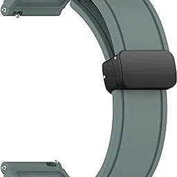 ACM Watch Strap Silicone Belt Magnetic Clasp 20mm compatible with Ptron Pulsefit Vibe Smartwatch Hook Sports Band-image-65