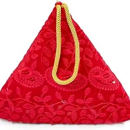 avanti creations Lucknowi Embroidered Potli Bags Shagun Potli Purse for Gifting, Potli Bags for Ladies Samosa Potli Bag image 1