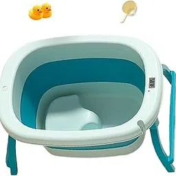 Foldable Baby Bath Tub Multifunction Bathing Basin for Newborn Travel Blue-picture-17