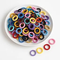 HKD GROUP Seeotwo Baby Hair Ties for Girls and Kids Soft Premium Cotton Mini Hair Elastic Rubber Bands Stretchable No Damage Non-Slip Small Ponytail Holder Tiny Hairband (Pastel) (Pack of 100)-image-20