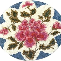 bnf®Latch Hook Rug Kit DIY Carpet Craft Decoration Rug Making Kit Rose Flower|Crafts | Needlecrafts & Yarn |1 Set Carpet Latch Hooking Kits image 1