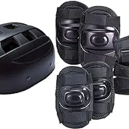 Mikado Sport SKATING PROTECTIVE SET WITH PLASTIC HELMET/Set for Roller Skates, Cycling, BMX Bike, Skateboard Inline Skating Scooter Riding Sports(4PCS)-picture-40