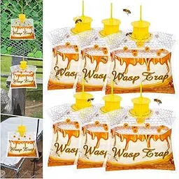 6 Pack Disposable Wasp Traps Outdoor Hanging Carpenter Bee Traps for Outside Yellow Jacket Traps Hornet Trap Wasp Catcher Killer for Bug Flies Patio Garden-picture-20