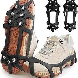 fusigo Crampons Ice Cleats Traction Snow Cleats for Boots Shoes Stainless Steel Women Men Anti Slip Ice Traction Cleats for Hiking Walking Climbing Ice Fishing-picture-15