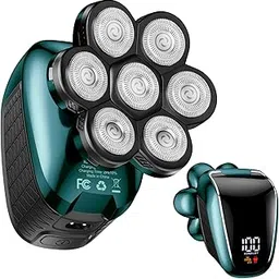 Wyklaus Head Shavers for Bald Men: 5-in-1 Electric Razor - Waterproof Shaving Grooming Kit for Balder - Turbo Speed & Precision Blades (Green)-picture-29