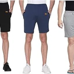 brats n beauty Men's|Boy's Cotton Hosiery Relaxed Bermuda/Shorts (2 Side Pocket) - Pack of 3 (Random Color) - XL Size Multicolour-picture-18