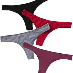 smileai fashion Cotton Thong Panty for Women | Everyday Wear Seamless Bikini Style Underwear | Low-Waist Cotton Innerwear Panties for Women | Pack of 4-picture-41