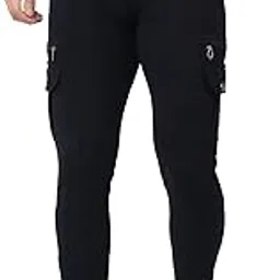 uzarus Men's Cotton Slim Fit Cargo Joggers Track Pants with 4 Zippered Pockets-picture-26