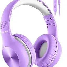 Nabevi Headphones for Kids for School, Kids Headphones with Microphone, Sharing Function, 85dB/94dB Safe Volume Limit, HD Sound, Over Ear Kids Headphones for School, On-line Study, Travel [Violet]-picture-59
