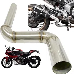 Dhe Best Bike Modified Stainless Steel Exhaust Pipe Muffler Mid Bend Pipe Suitable for Bajaj Pulsur RS 200-picture-25