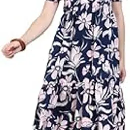 dehita fashion Elegant Women's Midi Dress with Puff Sleeves & Smocked Bodice | Square Neck Design | Perfect for Summer, Vacation, Beach, Travel & Events-picture-31