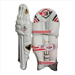 SH Attitude Cricket Batting Legguard for Men-Youth & Boys Color - White Right Handed Light Weight ( Pack of 1) (Men) image 1