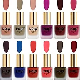 Volo Velvet Dull Matte Bold Colors Nail Polish Combo in Wholesale Rate(Light Peach, Sand Nude, Nude, Magenta, Maroon, Passion Pink, Dark Coffee 96 ml) Pack of 12-image-61