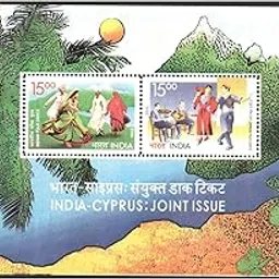 India 2006 India - Cyprus Joint Issue - Miniature Sheet (MS) of 2 Postage Stamps - Mint Unhinged Multicolor-picture-45