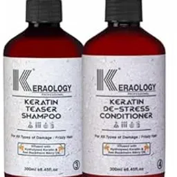 Keratin Teaser Shampoo and Keratin De-stress Conditioner 300 ML For All Types of Damage and Frizzy Hairs (300 ML)-image-50