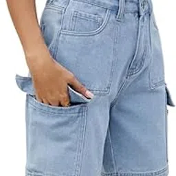 mippo Women’s Washed Denim Shorts | Street Fashion Utility Look-picture-15