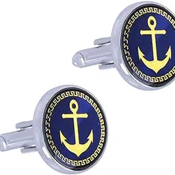 Cufflinks for Men Boys Cuff links Blue Formal Stainless Steel Anchor Cufflink For Men Birthday Gift Men Anniversary Husband Cuff Links Cufflinks Set for Mens Boys Man Boy Valentine Gifts -M21-image-84