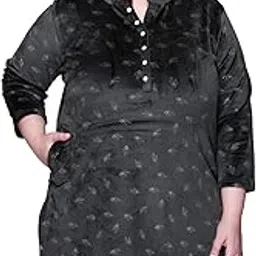 in love Women's Winter Wear Warm Plus Size Raising Velvet Full Sleeve All Over Printed Kurti-picture-33
