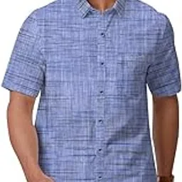 Men's Cotton Blend Half Sleeves Striped Casual Shirt-picture-13