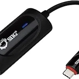 SIIG SuperSpeed USB Type C to Gigabit Ethernet Adapter - 10/100/1000 Mbps LAN adapter for Windows and Mac Systems, Thunderbolt 3 (Black) image 1