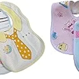 Cuckoos Multicolored Cotton Baby Bibs with Titch Button | Soft Cotton Washable for Babies Age 0 Month to 12 Years-picture-39