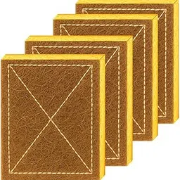 SLAKX Premium Coconut Scrubber – Natural Fiber | Tight-Stitched Cellulose Sponge | Smooth Kitchen Cleaning Pad | Tough on Grease | Gentle on Hands (Pack of 4pcs)-image-62