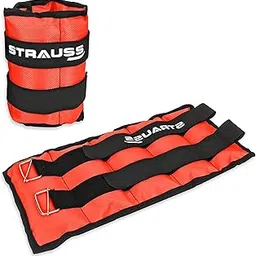 Strauss Adjustable Ankle/Wrist Weights 2.5 KG X 2 | Ideal for Walking, Running, Jogging, Cycling, Gym, Workout & Strength Training | Easy to Use on Ankle, Wrist, Leg, (Orange)-picture-34