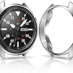 MXVOLT Soft TPU Slim Plated case Compatible for Samsung Galaxy Watch 3 41mm Cover, Protector Bumper Shock-Proof Protective Shell for Galaxy watch3 Accessories Silver image 1