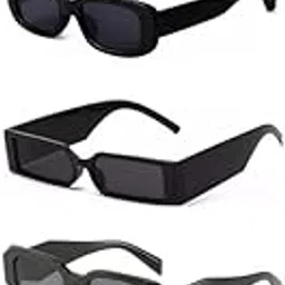 sheomy Unisex combo offer pack of 5 shades Unisex Fashion Sunglasses Set, 5 Pairs, Metal Frame, Black and Silver - Combo5-26290-picture-20