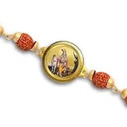 diviniti krishna with Surbhi Cow Rudraksha Rakhi with 22MM 24K Gold Plated Foil Divine Raksha Bandhan Gift-picture-54