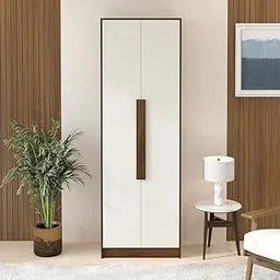 Mini Ply Wood 2 Door Wardrobe/Clothes Storage Rack Organizer Almirah Cupboard with Shelves for Bedroom Home Furniture-image-50