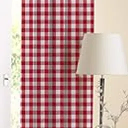 AIRWILL Cotton Grommet Door Curtain, 4x7 ft, Red-picture-22