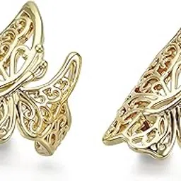 via mazzini Fashionable Gold Plated Butterfly Design Non-Pierced Clip-On Ear Cuff Earrings For Women And Girls (ER2090) 1 Pair-picture-12