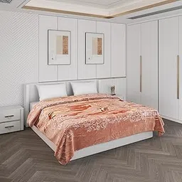 Monte Carlo Winter Double Bed Blanket Emperor 2 Ply 890 GSM (Width 2.20 M X Length 2.40 M) Browm-picture-18