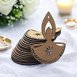 NIYA KRAFTS-DECORATE YOUR HOME Wooden Decorative Ornament, 10 x 10 cm, Brown, Laser-Cut MDF Design, Christmas Holiday Home Decor-picture-25