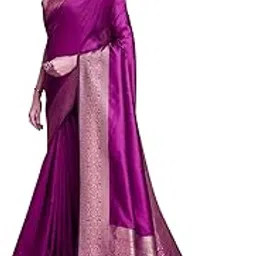 amirat Women's Banarasi silk plain saree With Golden Zari Woven Border With Blouse Piece-picture-29