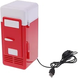 CALANDIS™ Universal 5V Mini Fridge Warmer and Cooler Function USB Powered Drinks Refrigerator Red New-image-12
