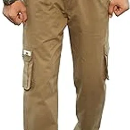 update trend Updare Trend Men's Casual Cargo Pants, Khaki Cotton, Elastic Waist, Multiple Pockets, Relaxed Fit, Outdoor Wear-picture-38