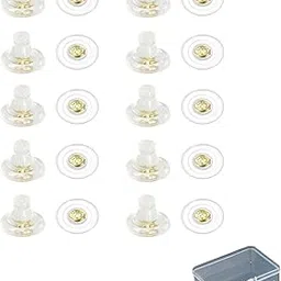 11pcs Earring Back Stopper, Golden Silicone Earring Backs for Heavy Earrings, Secure Fit Earring Supporters for Studs and Dangle Earrings, Ideal for Special Occasions-picture-32