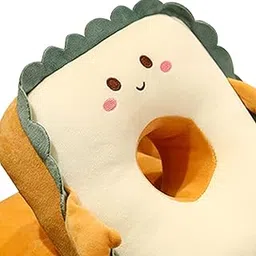 CALANDIS™ Cute Toast Nap Pillow Seat Cushion Pad ice Silky Cloth Travel Pillow 25x30cm Smile | Home Dacor-image-37