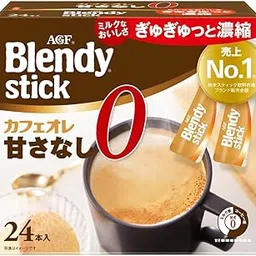 AGF Blendy Stick Cafe au Lait Unsweetened 24 Sticks [Stick Coffee] | Made in Japan-picture-21