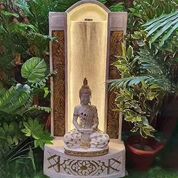 Holiness Craft 4ft Jharna Buddha Water Fountain for Living Room Home Decor Garden Patio Deck Porch - Yard Art Decoration Gift Gifting with LED Lights Water Pump-picture-38