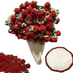 HASTHIP® Flower Bouquet Blanket,Handmade Crochet Flower Blanket,Soft and Lightweight Knitted Throw Blankets-image-3
