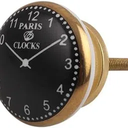 Indian-Shelf Pack of 2 Multicolor Cupboards Door Knobs Premium Ceramic Paris Clocks Flat Drawer Wardrobe Knob for Home Decor-picture-31