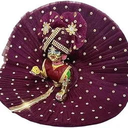Laddu Gopal Dress with Pagdi and Patka l Ladoo Gopal Dress l Kanha Ji Dress | Krishna ji Dress | Janmaasthmi Special for Ladoo Gopal Ji (Size-1no., Mauve)-picture-27